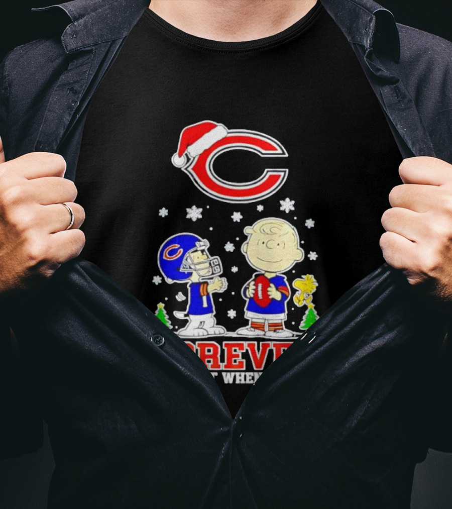 Peanuts Snoopy Christmas Chicago Bears Forever Not Just When We Win T-Shirt