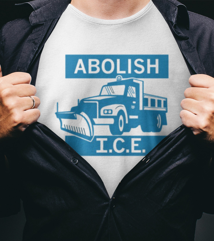 Abolish I.C.E. Snowplow Truck Image Protest T-Shirt