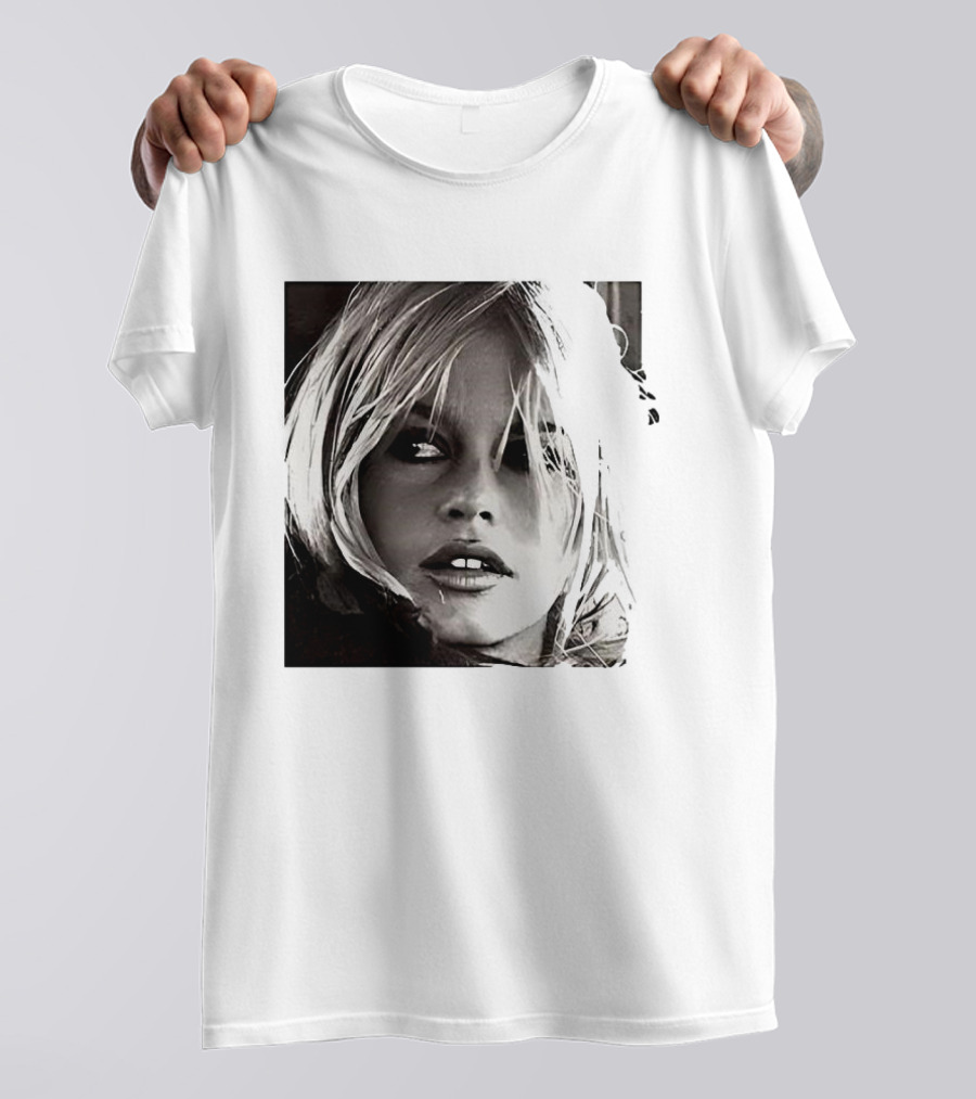 Brigitte Bardot Iconic Black And White T-Shirt