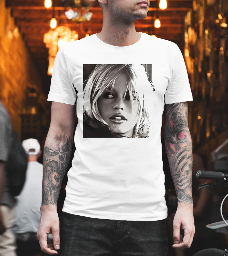 Brigitte Bardot Iconic Black And White T-Shirt