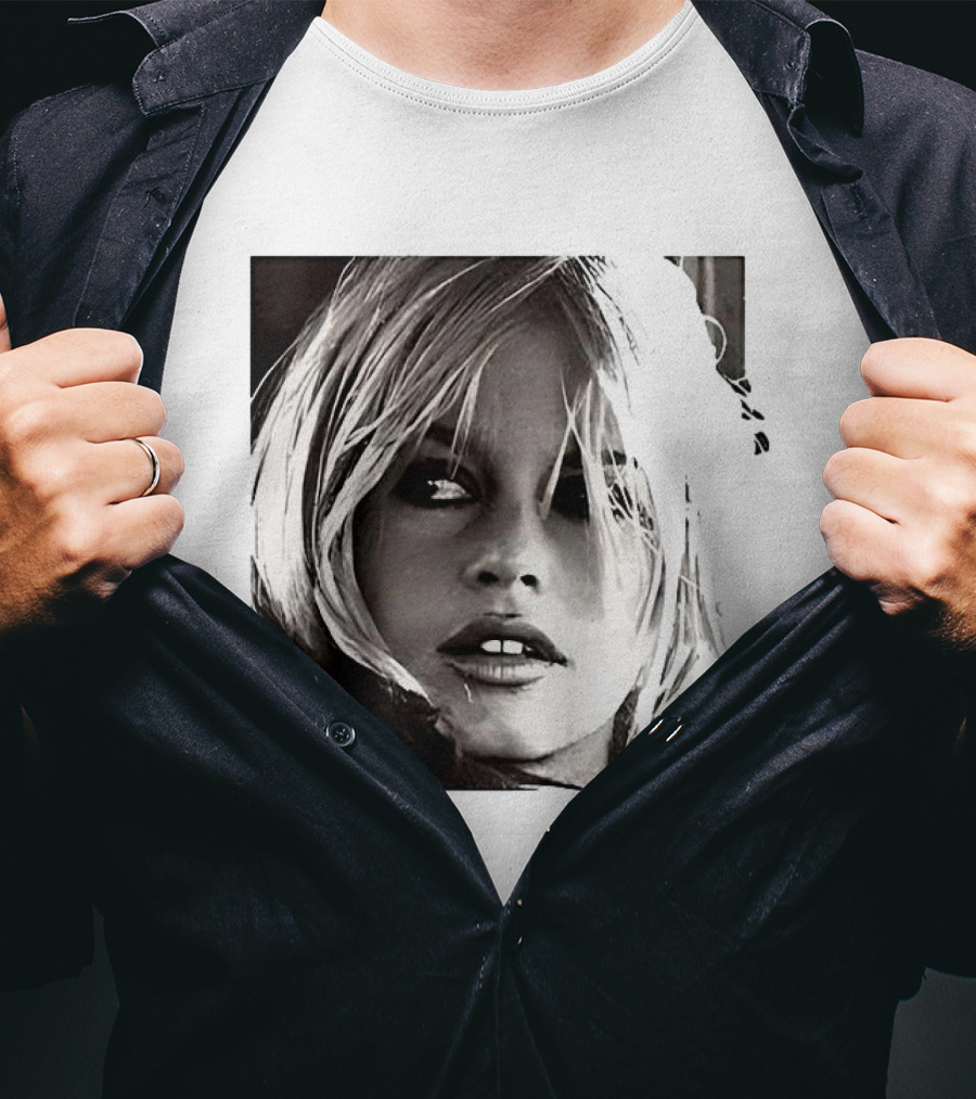 Brigitte Bardot Iconic Black And White T-Shirt