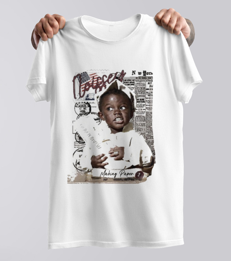 Noissey Making Paper Newsboy Kid Vintage American Newspaper 1935 T-Shirt