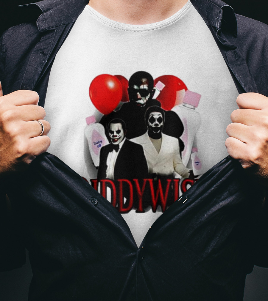 Diddywise Baby Oil Clown Red Balloons Creepy Clown Faces T-Shirt