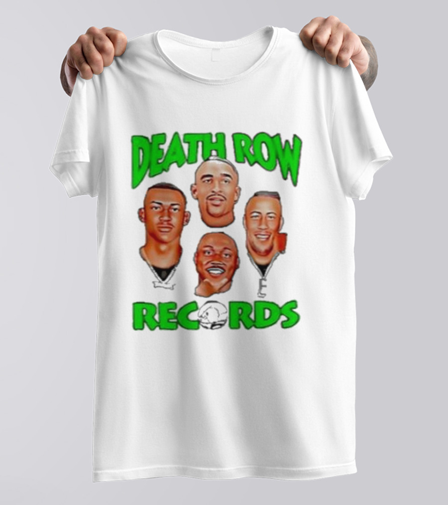 Philadelphia Eagles Philly X Death Row Records AJ Brown Jalen Hurts Devonta Smith Saquon Barkley Faces T-Shirt