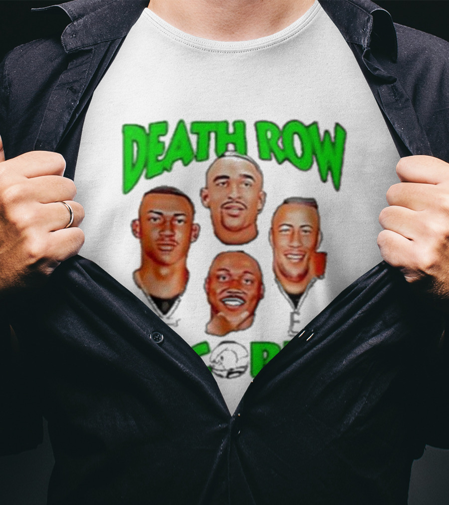 Philadelphia Eagles Philly X Death Row Records AJ Brown Jalen Hurts Devonta Smith Saquon Barkley Faces T-Shirt