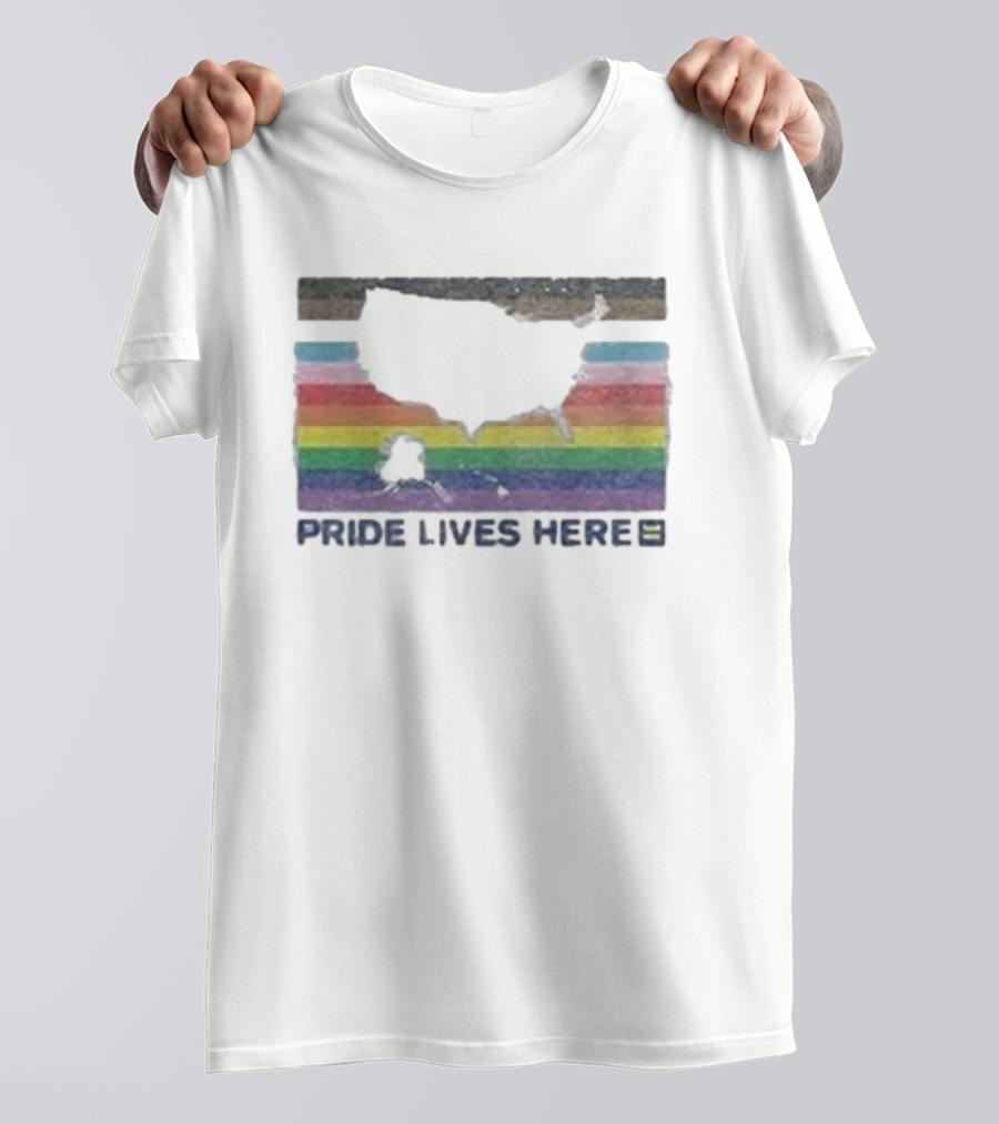 Pride Lives Here Rainbow Equality Human Rights Campaign T-Shirt