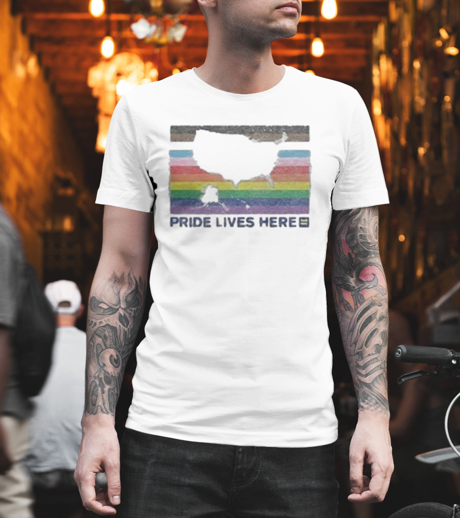 Pride Lives Here Rainbow Equality Human Rights Campaign T-Shirt