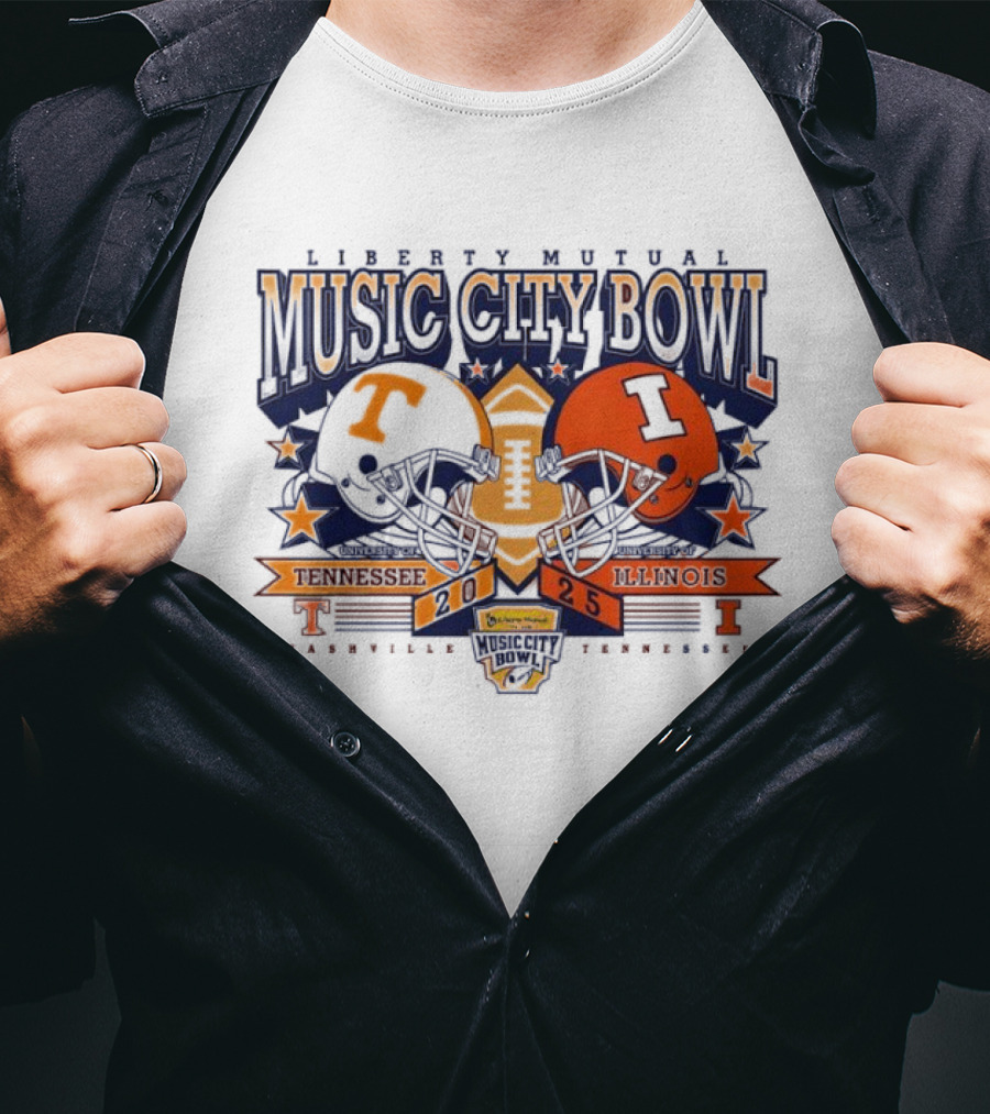 Liberty Mutual Music City Bowl Tennessee Vs Illinois December 2025 Nashville T-Shirt