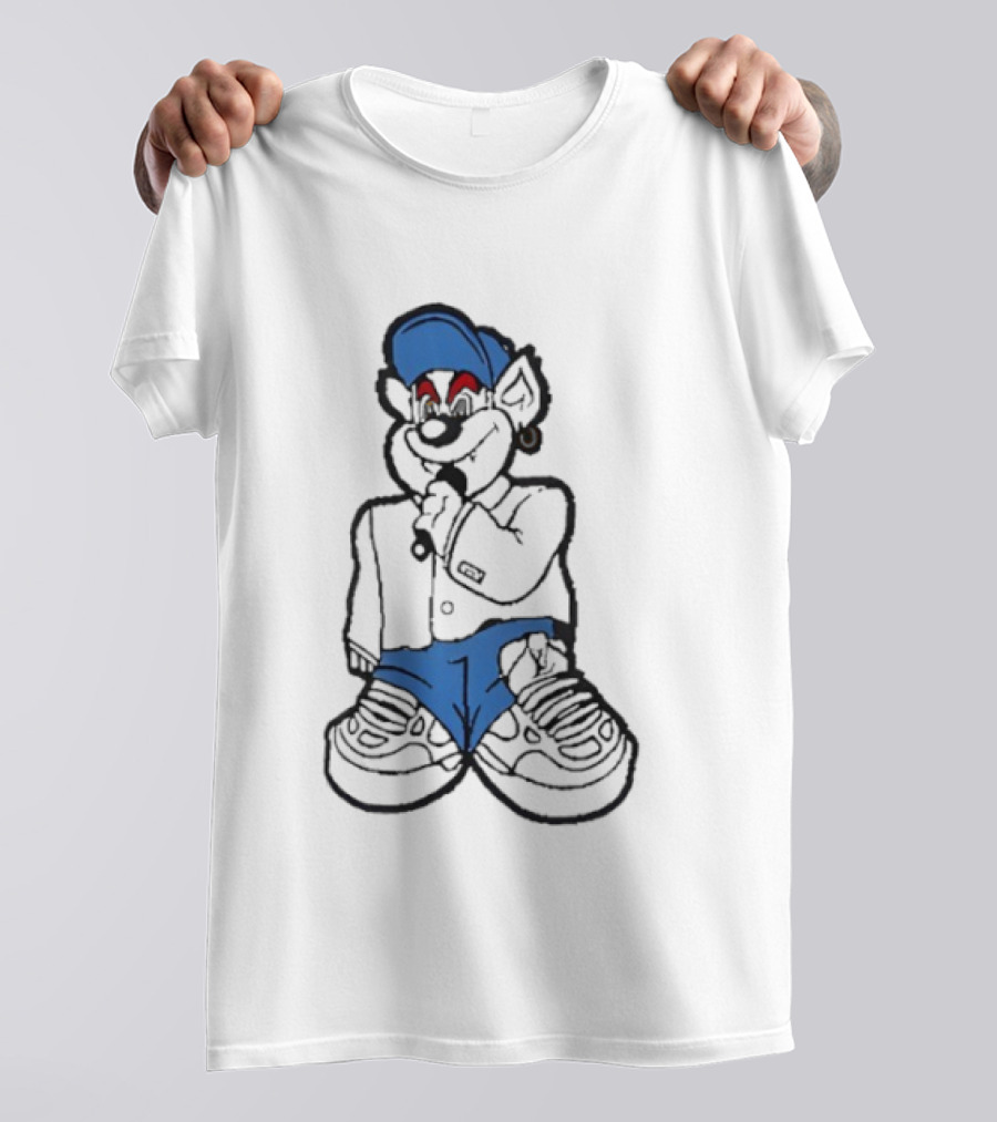 Travis Kelce Cartoon Bear Streetwear Charm Blue Cap Hip Hop T-Shirt