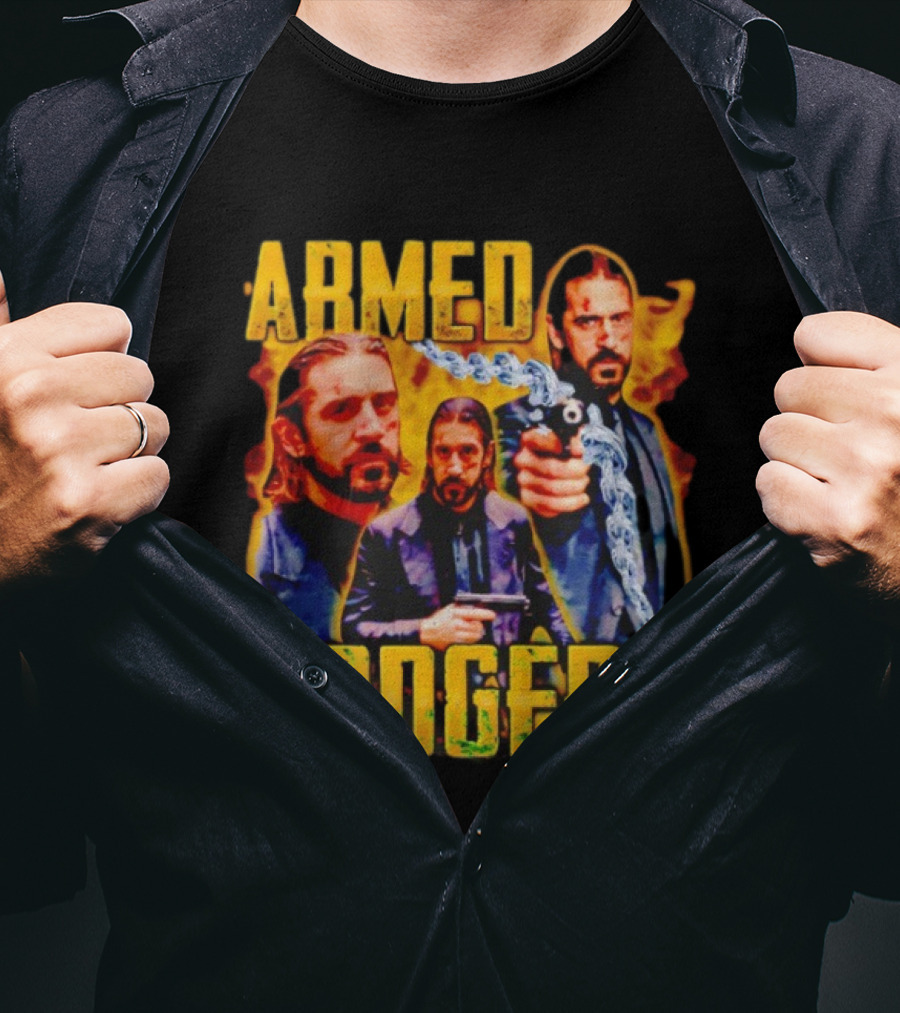 Armed Rodgery Action Movie Inspired Design With Chain And Gun T-Shirt