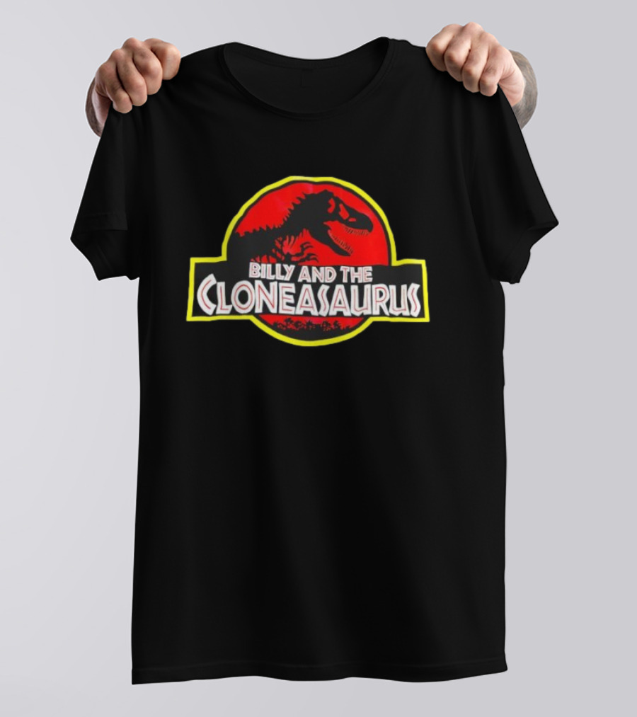 Billy And The Cloneasaurus Dinosaur Silhouette Comedy T-Shirt