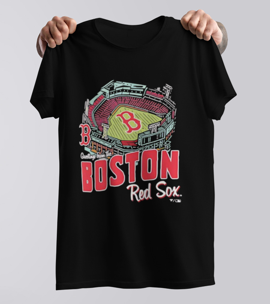 Boston Red Sox Fenway Park Stadium Graphic B Fan Merch Navy T-Shirt