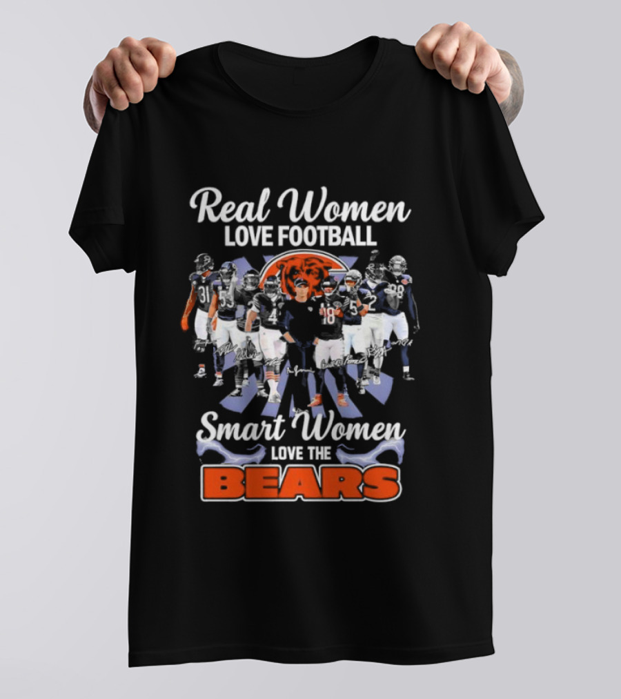 Real Women Love Football Smart Women Love The Bears Chicago Bears Team T-Shirt