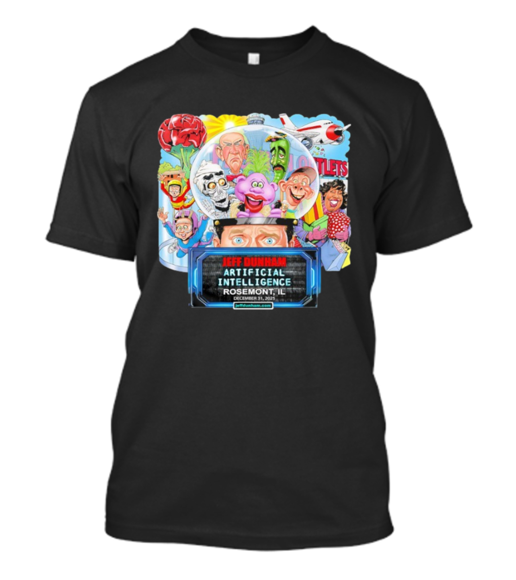 Jeff Dunham Artificial Intelligence Tour Rosemont IL December 31 2025 T-Shirt