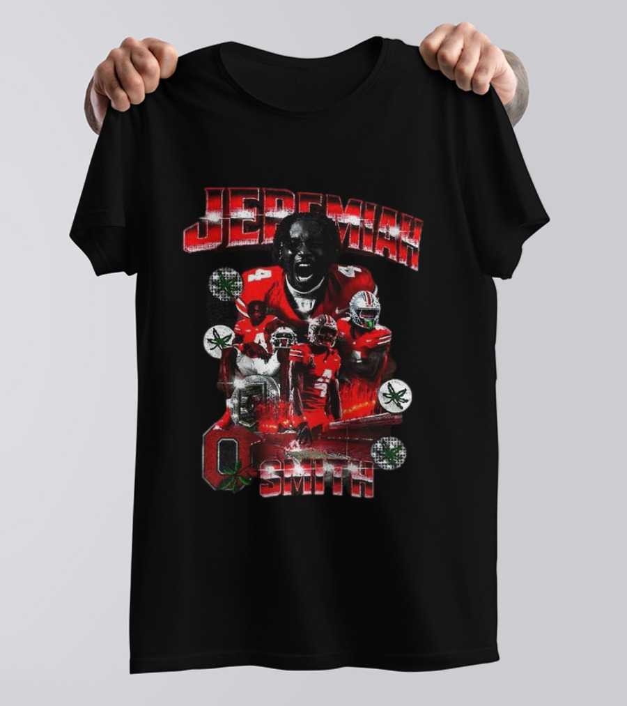 Jeremiah Smith Ohio State Buckeyes NFL Football Player Name Red Jersey Team Spirit T-Shirt