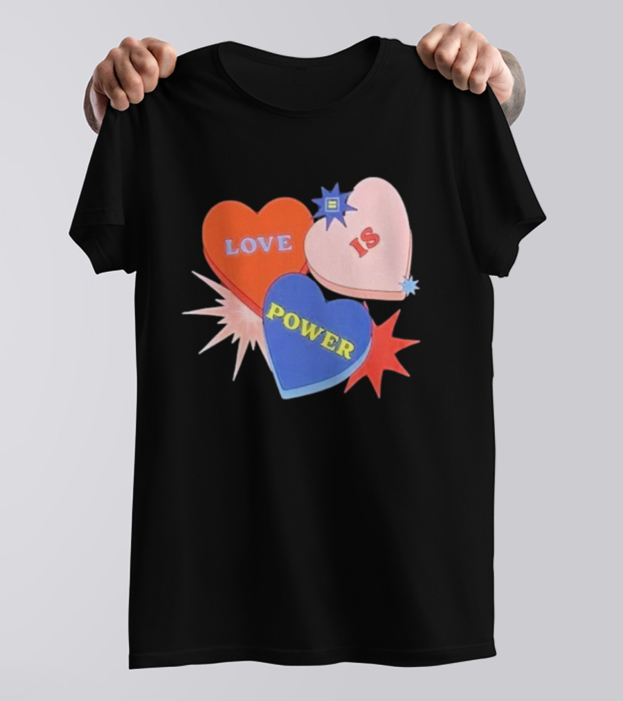 Love Is Power Heart Shapes Human Rights Campaign T-Shirt