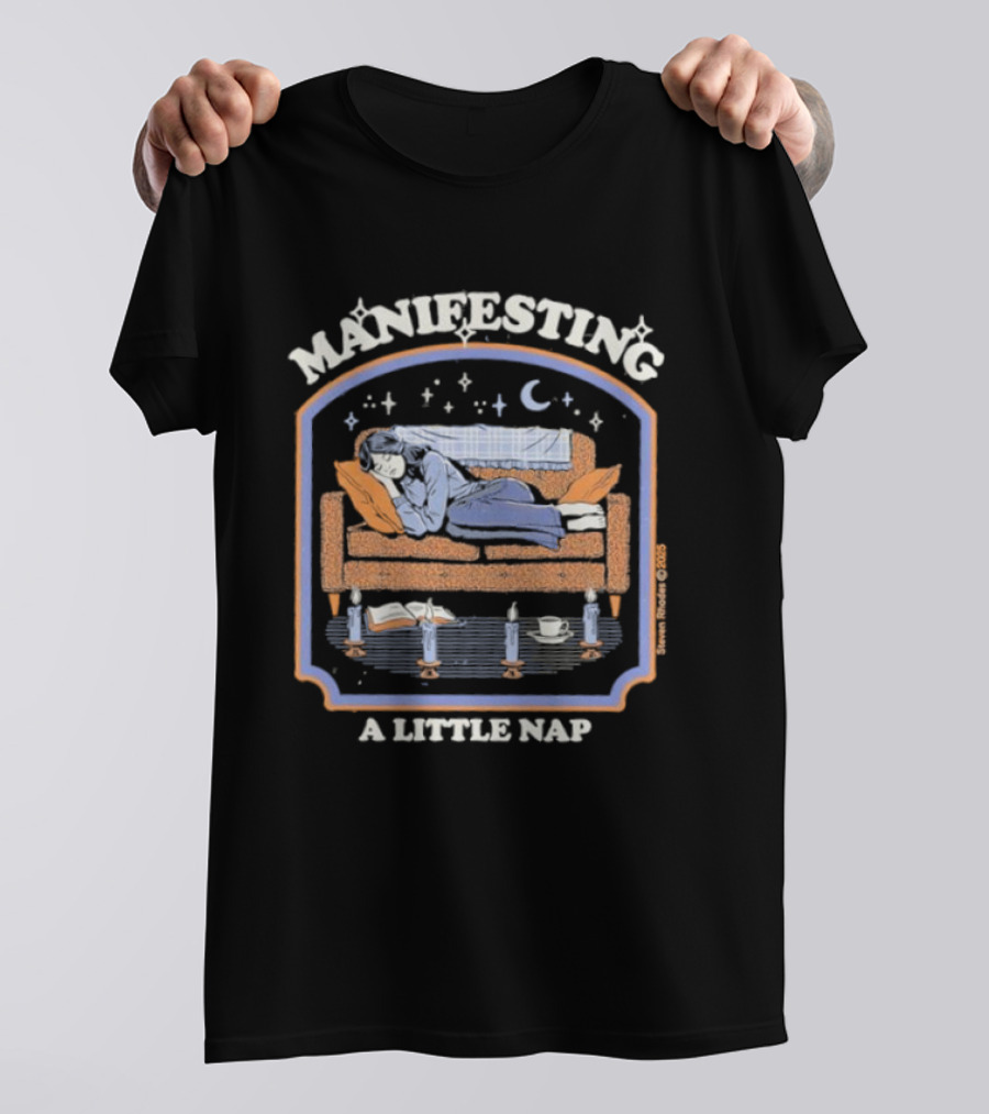 Manifesting A Little Nap Sleepy Couch Illustration Cozy Vibes T-Shirt