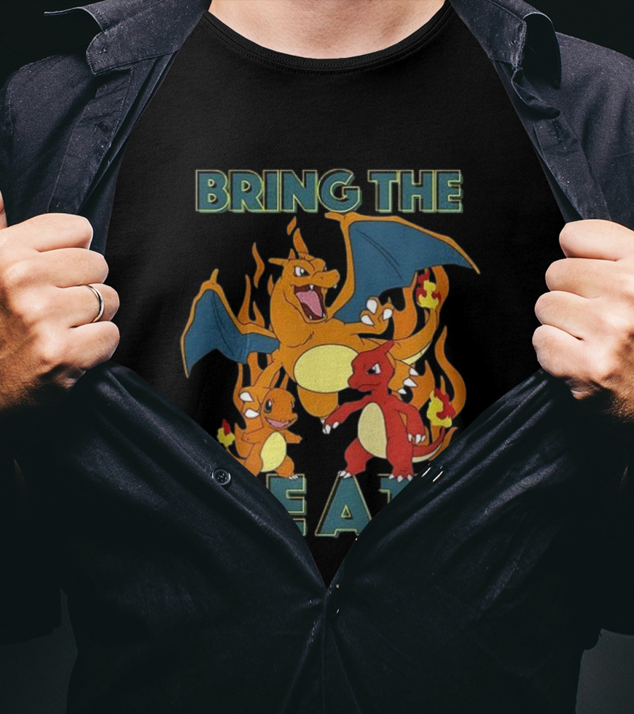 Bring The Heat Charizard Charmander Pokémon Characters T-Shirt