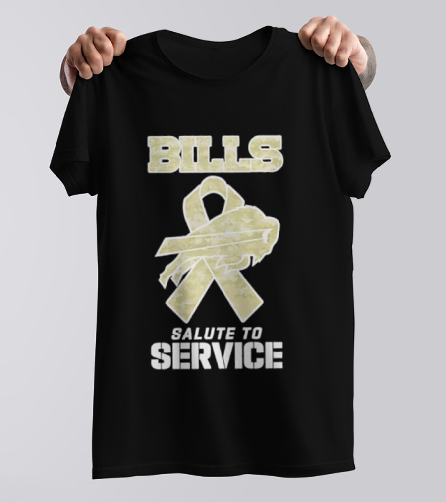 Buffalo Bills Camouflage Ribbon Military Salute To Service T-Shirt