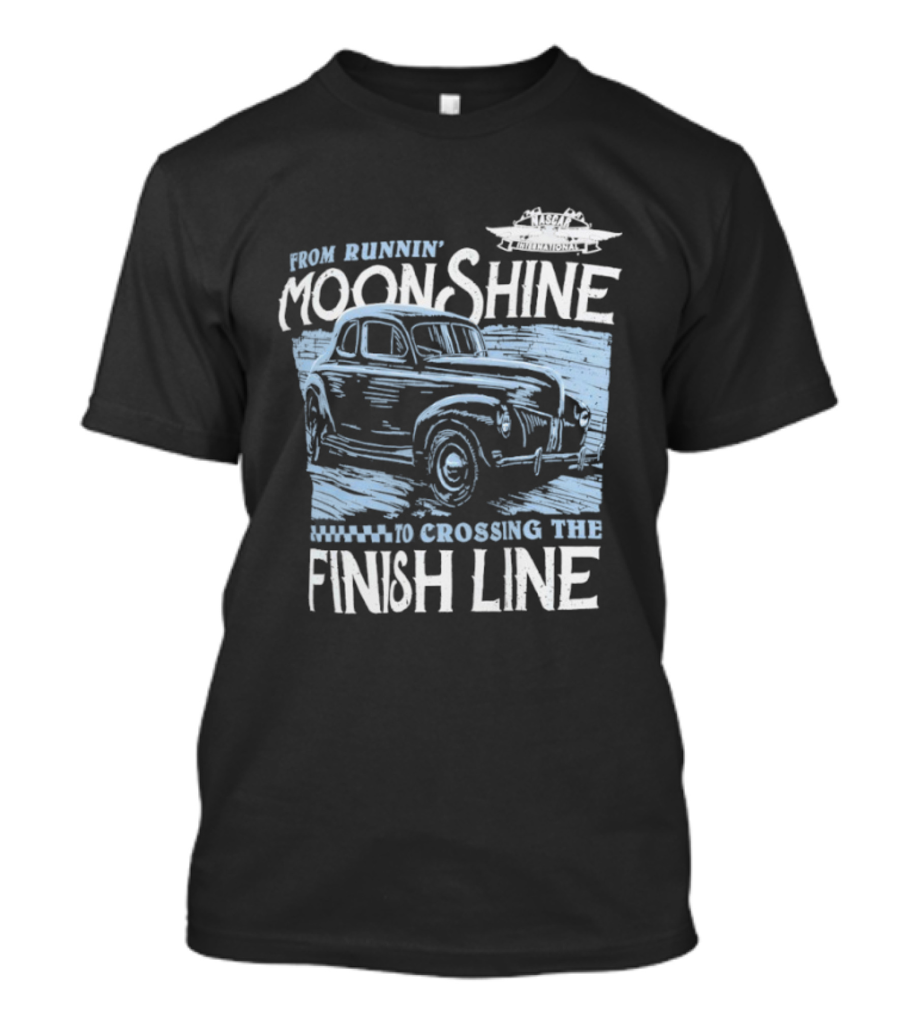 Moonshine Finish Line Old School Racing Nostalgia T-Shirt