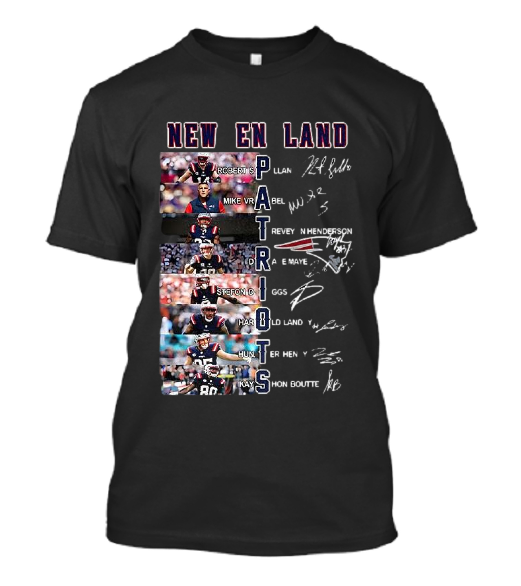 New England Patriots Players Robert S Mike Vrabel Stefon Diggs Signatures T-Shirt
