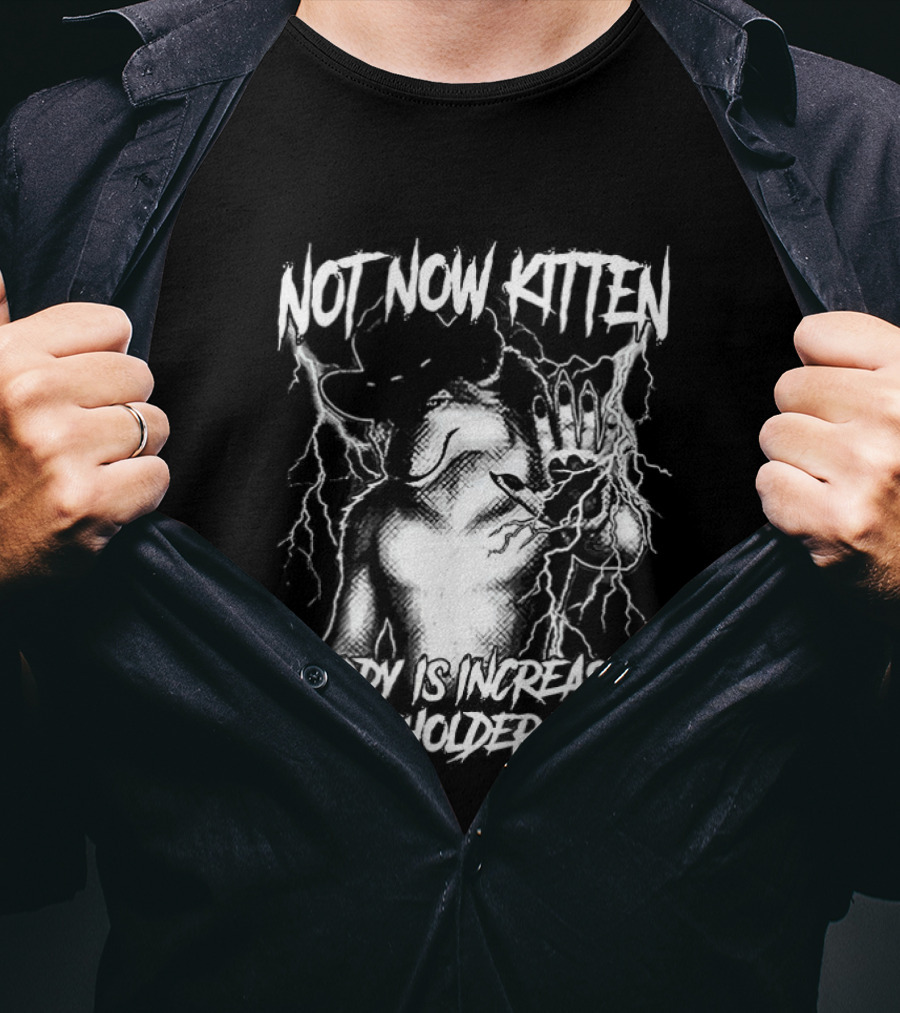 Not Now Kitten Daddy Is Increasing Shareholder Value The Old Fox Of Wall Street Sarcastic T-Shirt