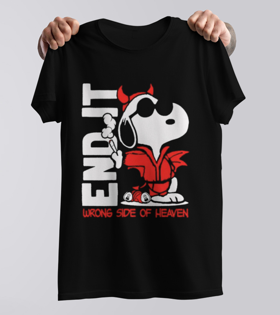 Snoopy End It Wrong Side Of Heaven Red Devil Suit T-Shirt