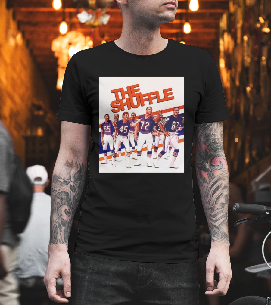 The Shuffle Chicago Bears Football Team Vintage Style Retro Uniforms T-Shirt