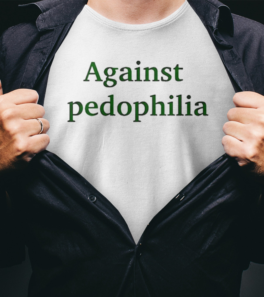 Against Pedophilia Green Bold T-Shirt