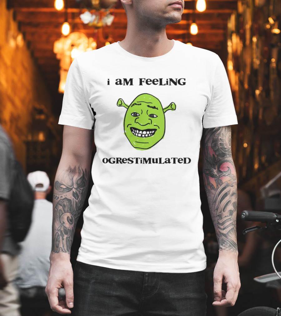 I Am Feeling Ogrestimulated Shrek Face Emoji Humor T-Shirt