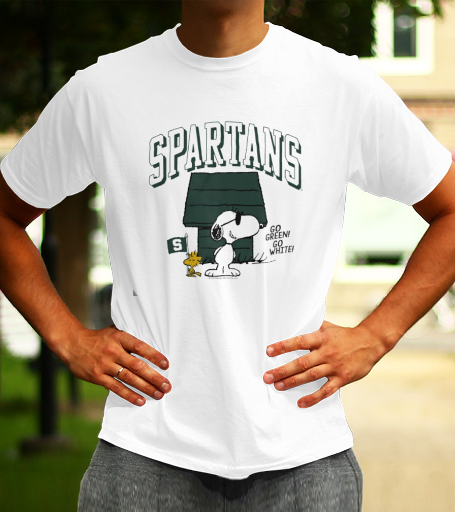 Peanuts X Michigan State Joe College Spartans Snoopy Woodstock Go Green T-Shirt