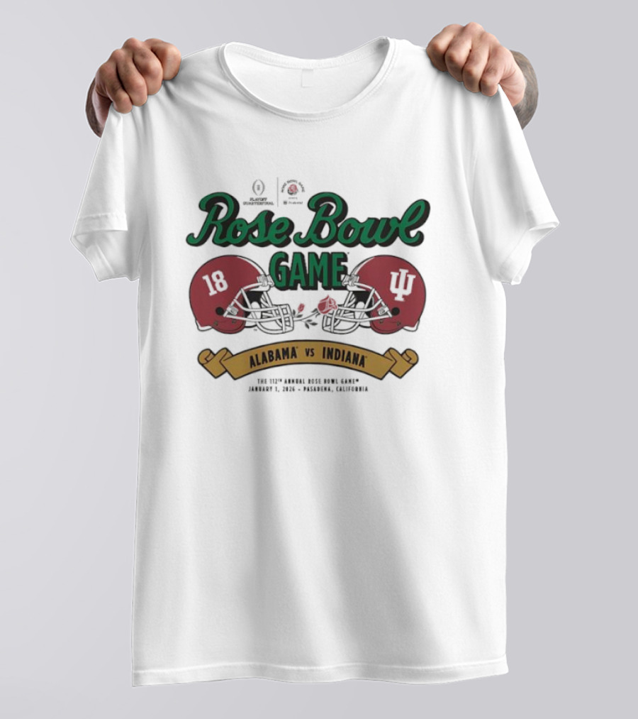 Alabama Vs Indiana 2026 Rose Bowl Game Pasadena California T-Shirt