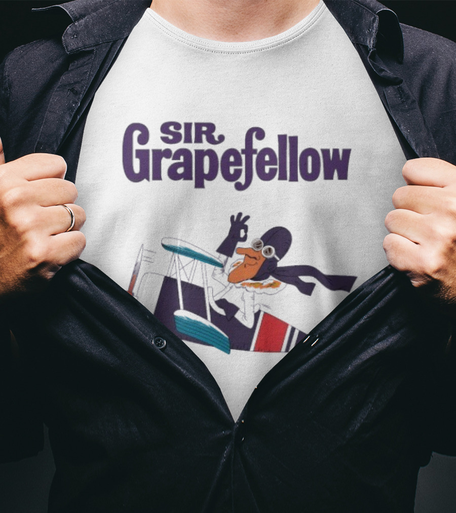 Sir Grapefellow Biplane Pilot T-Shirt
