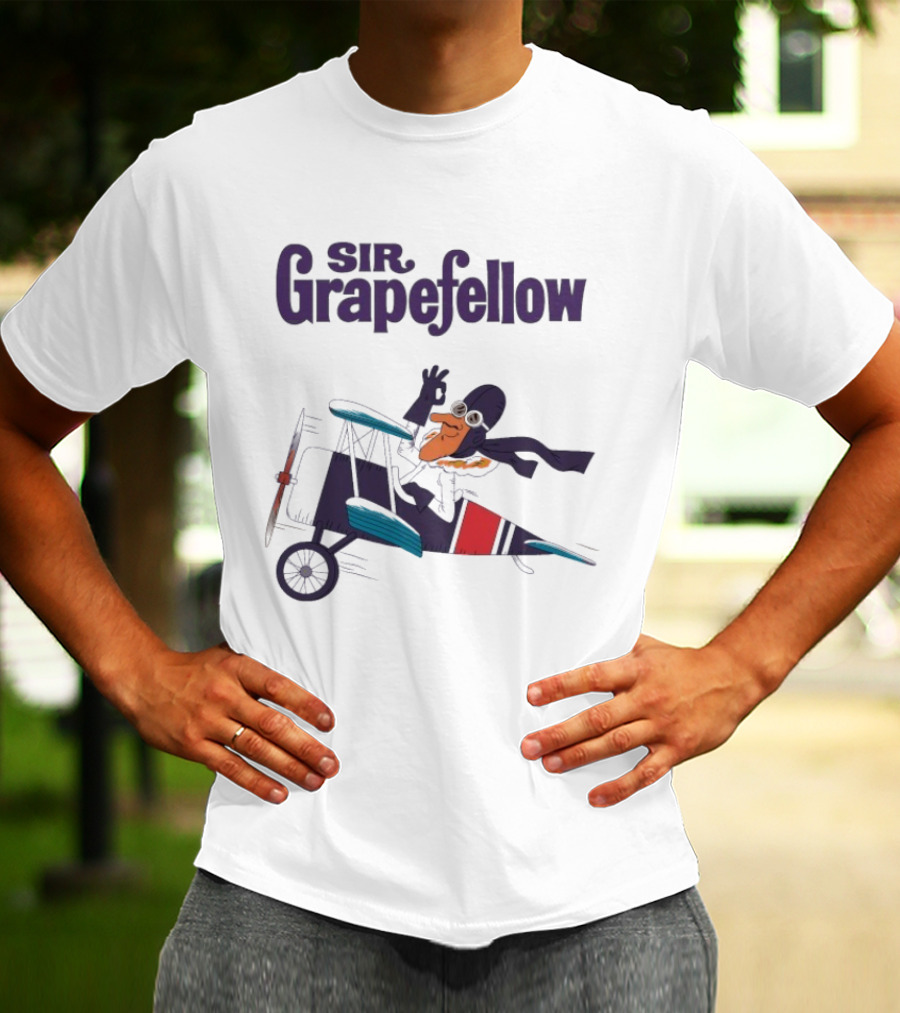 Sir Grapefellow Biplane Pilot T-Shirt