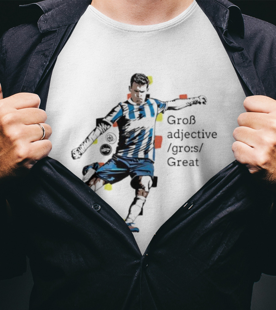 Jason Therios Groß Adjective Gros Great Soccer Player Action T-Shirt