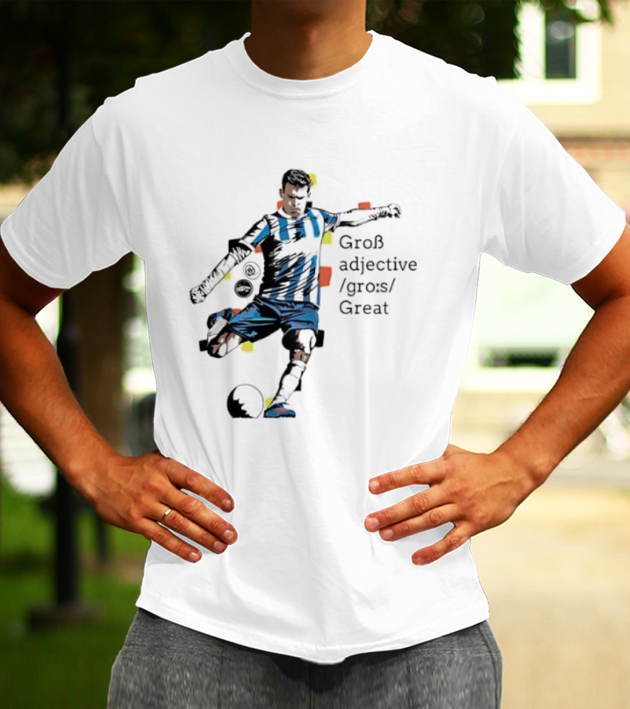 Jason Therios Groß Adjective Gros Great Soccer Player Action T-Shirt