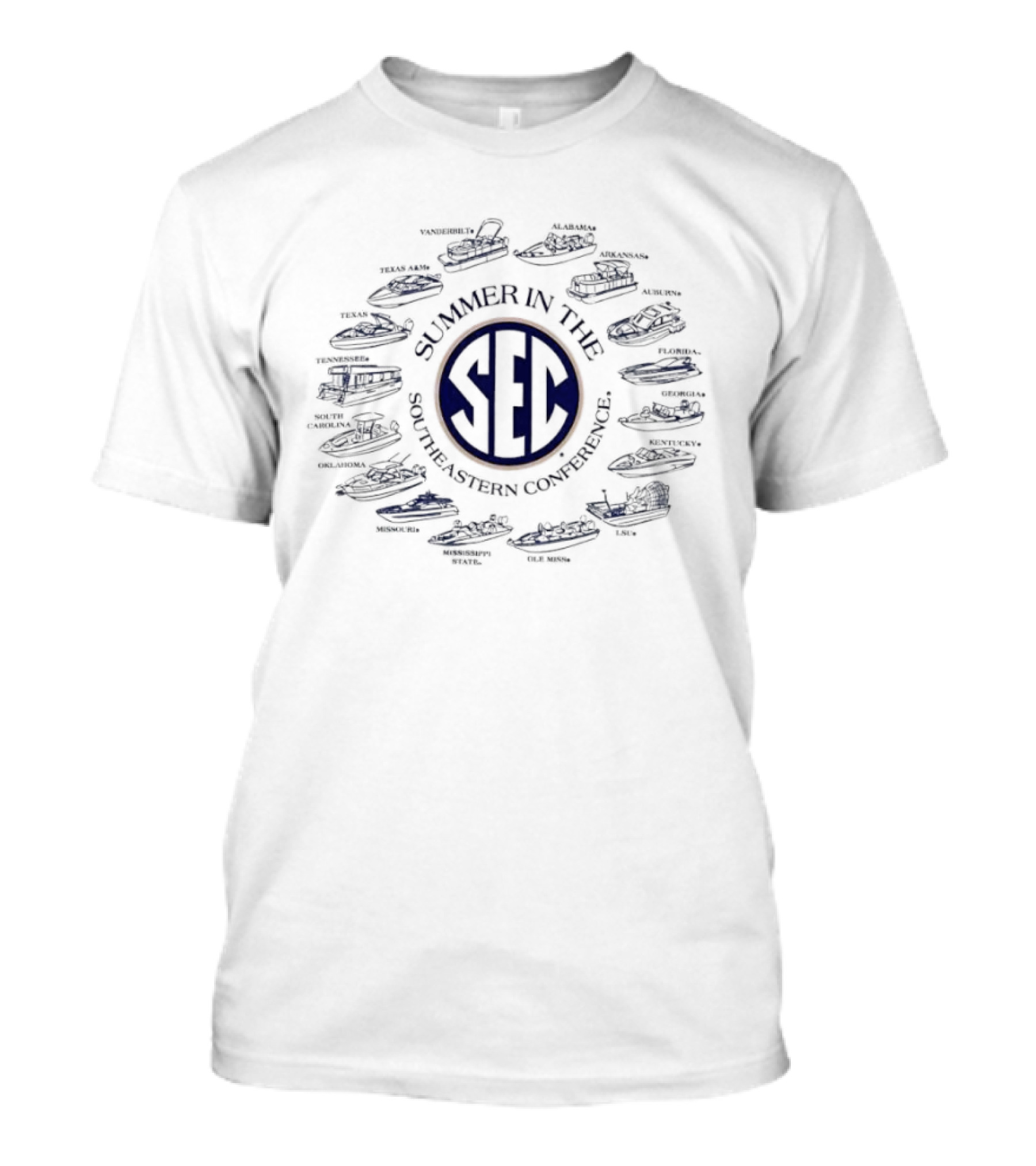 SEC Southeastern Conference Summer Boating Team Circle T-Shirt