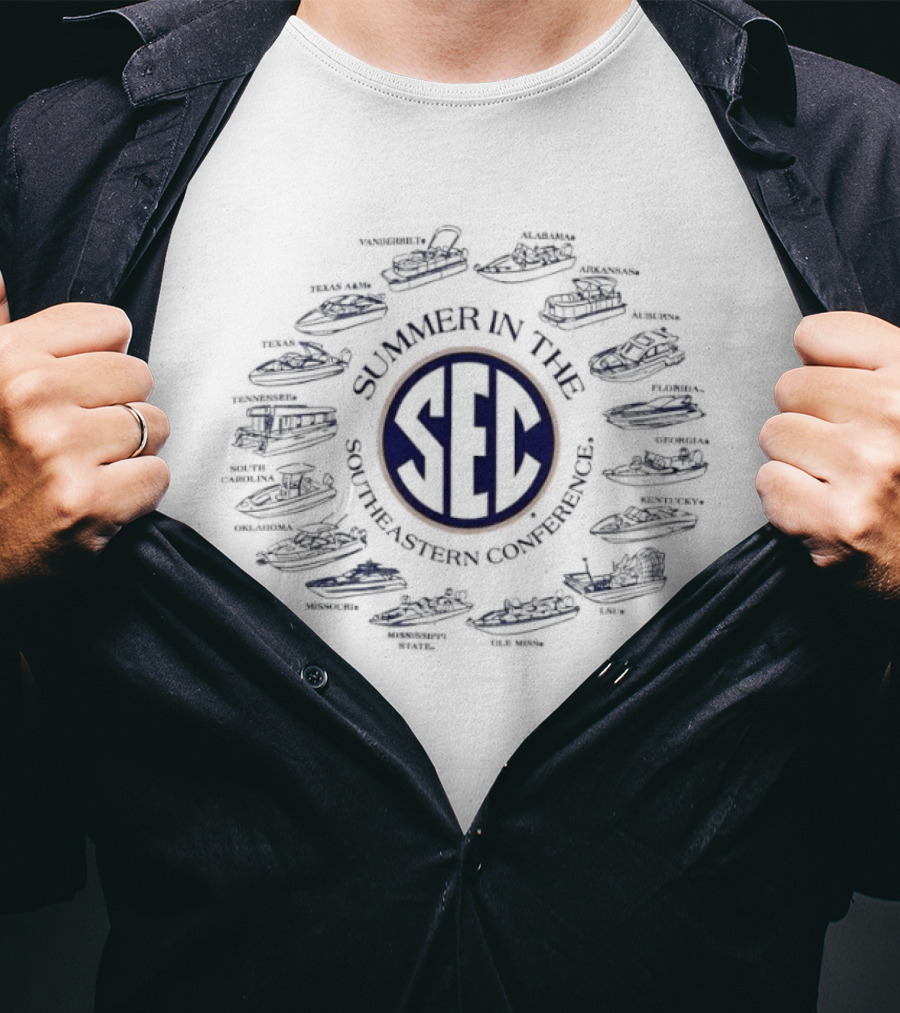 SEC Southeastern Conference Summer Boating Team Circle T-Shirt