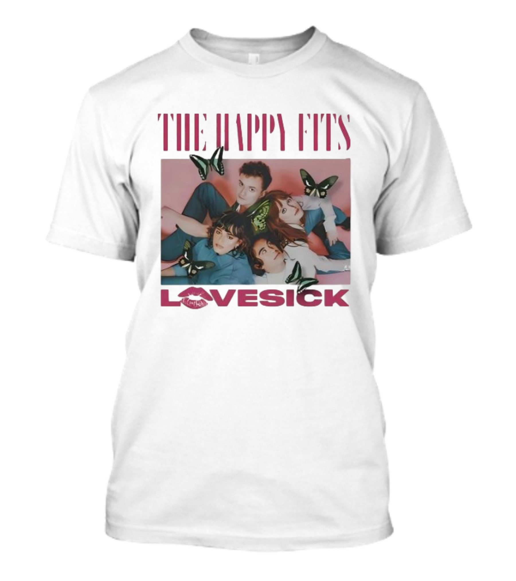 The Happy Fits Lovesick Pink Butterflies Photo T-Shirt