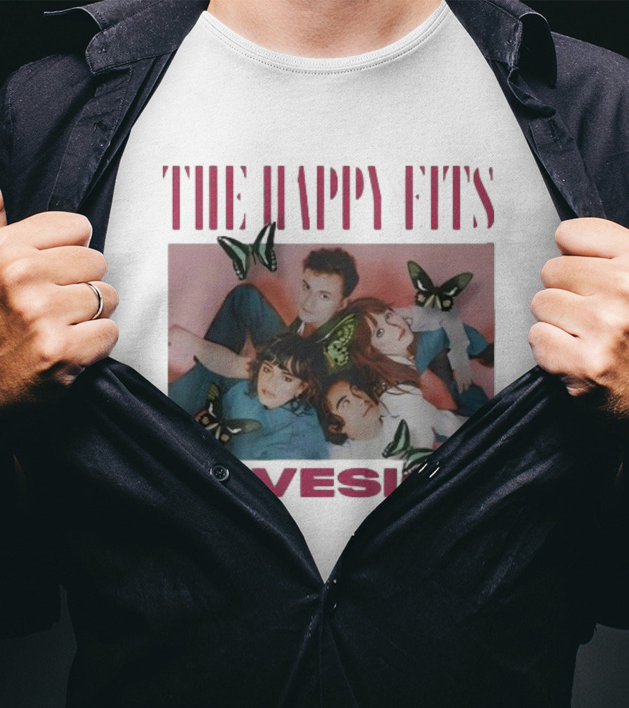 The Happy Fits Lovesick Pink Butterflies Photo T-Shirt