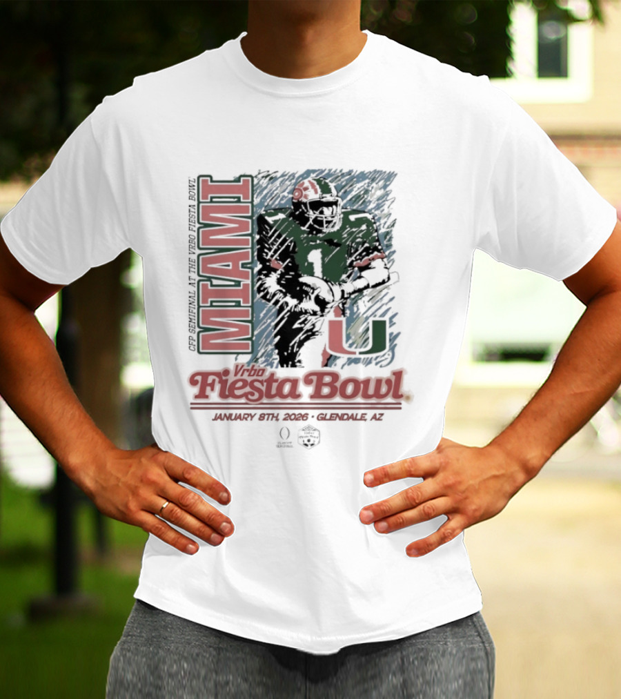 Miami Hurricanes Fiesta Bowl Glendale AZ December 31 2026 T-Shirt