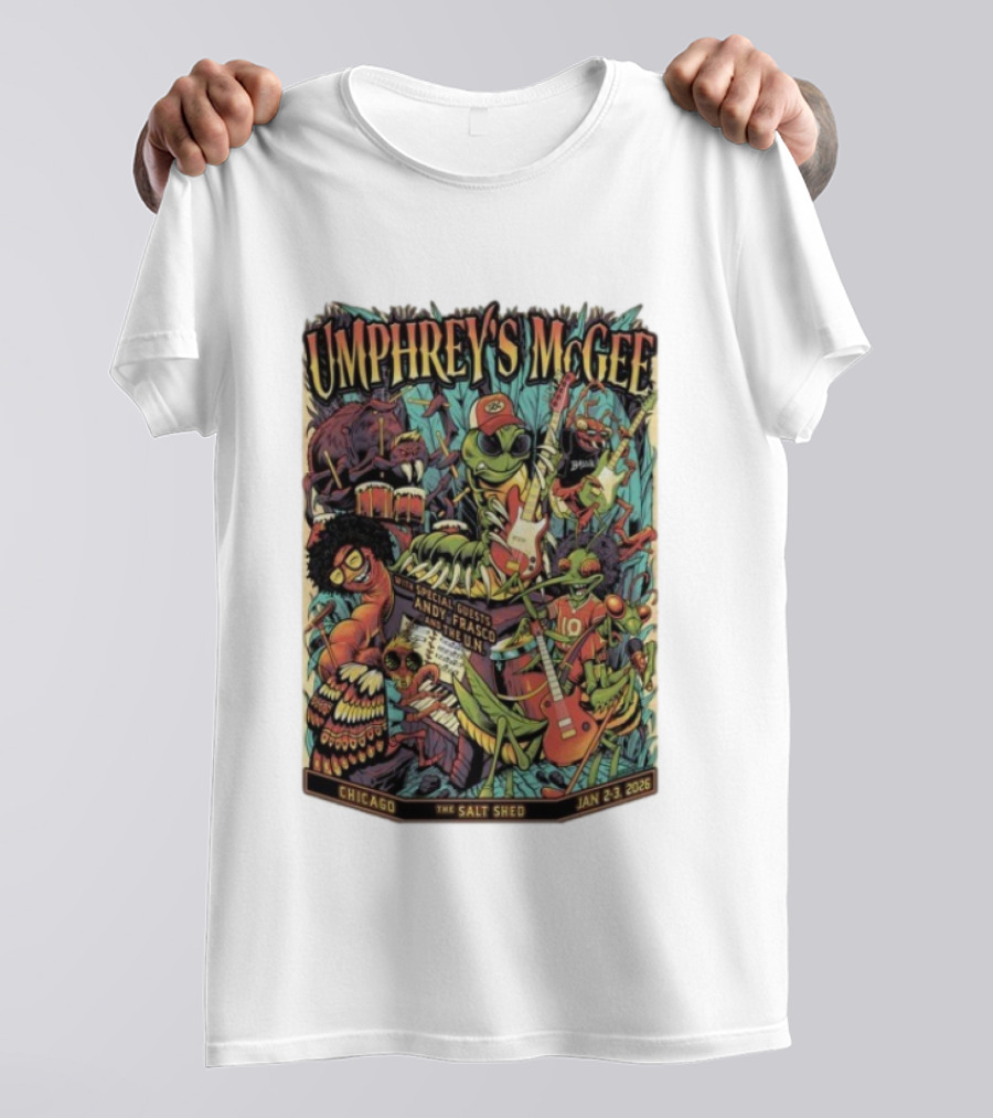 Umphrey's McGee Special Guests Andy Frasco Salt Shed Chicago Jan 2 3 2026 T-Shirt