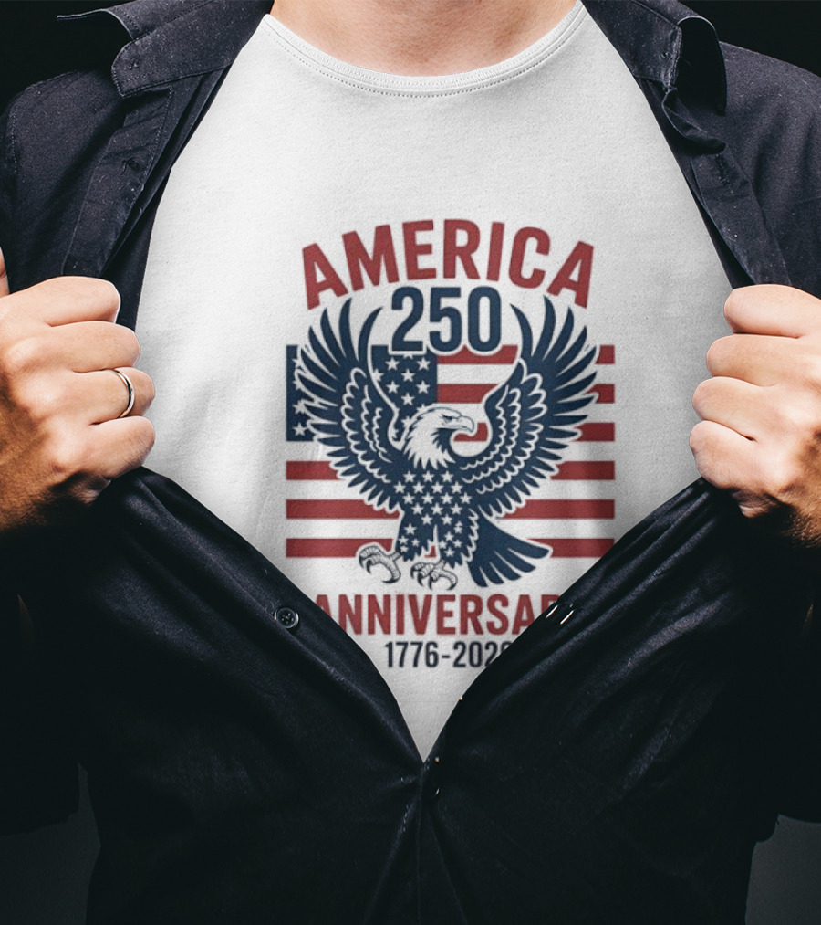America 250th Anniversary 1776 2026 Eagle And Flag Celebration T-Shirt
