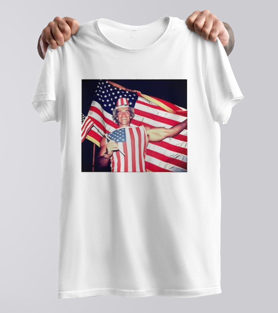 Arnold Schwarzenegger 1983 US Citizenship American Flag Celebration T-Shirt