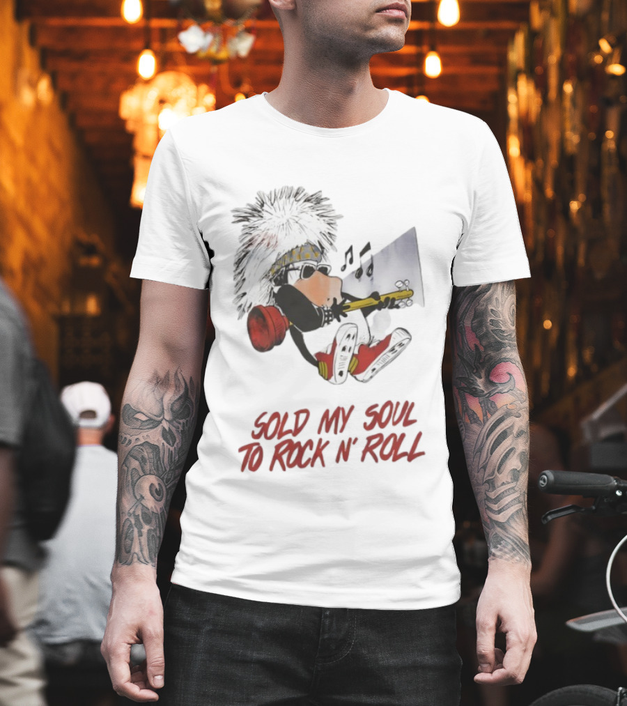 Bloom County 1986 Sold My Soul To Rock N' Roll Comic Penguin Music Fan Merch T-Shirt