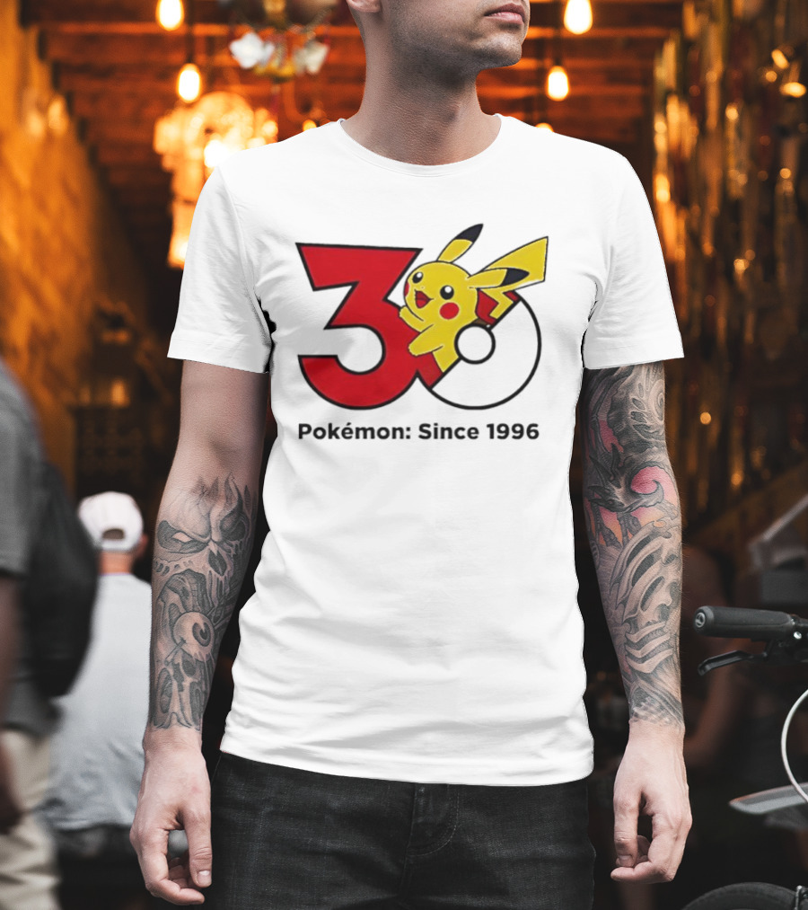 Pokémon 30th Anniversary Since 1996 Pikachu Celebration T-Shirt
