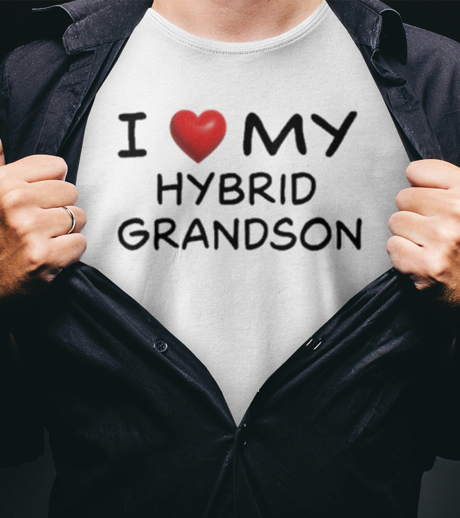I Love My Hybrid Grandson Heart Emoji T-Shirt