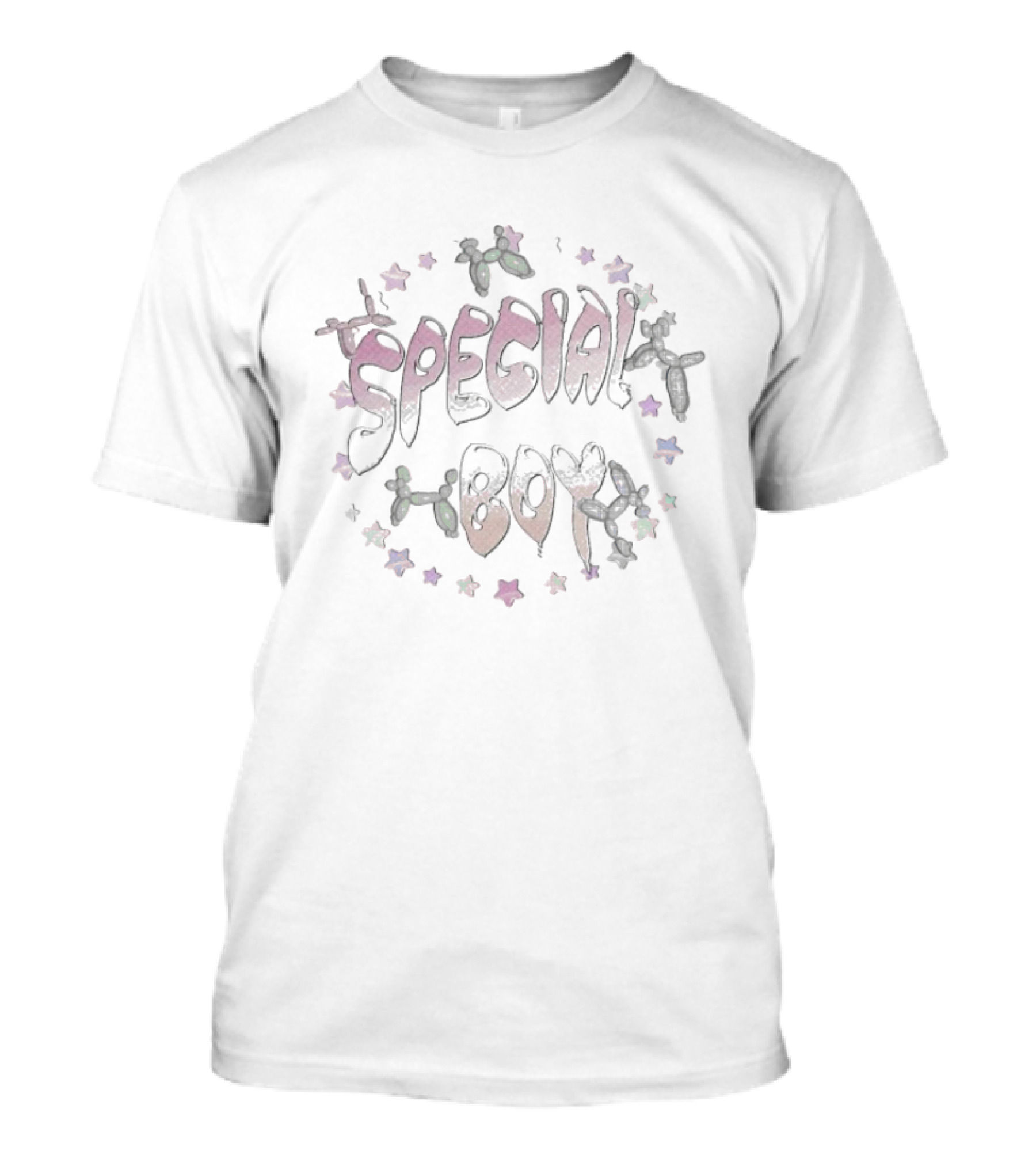 Special Boy Stars Pastel Pink Purple Celestial Motif T-Shirt