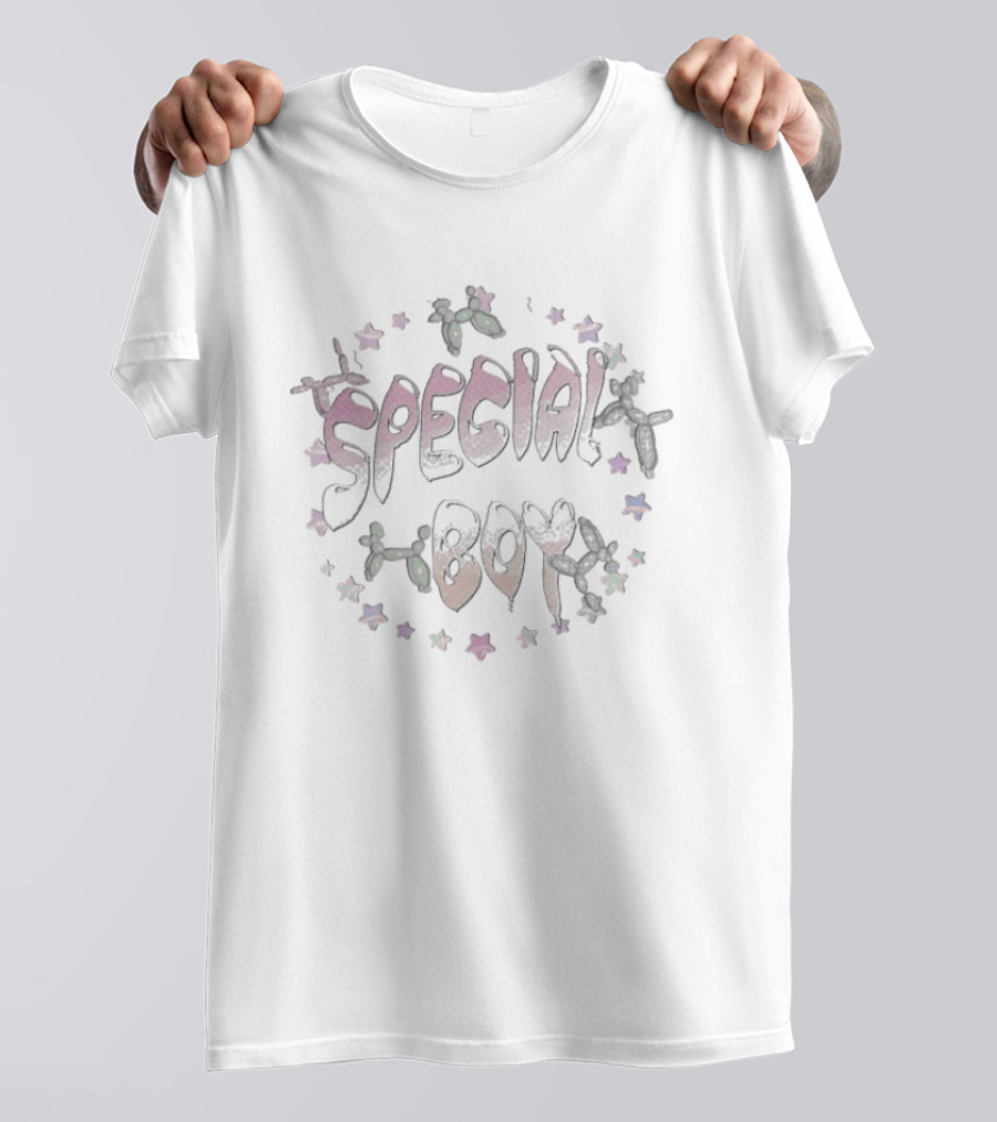 Special Boy Stars Pastel Pink Purple Celestial Motif T-Shirt