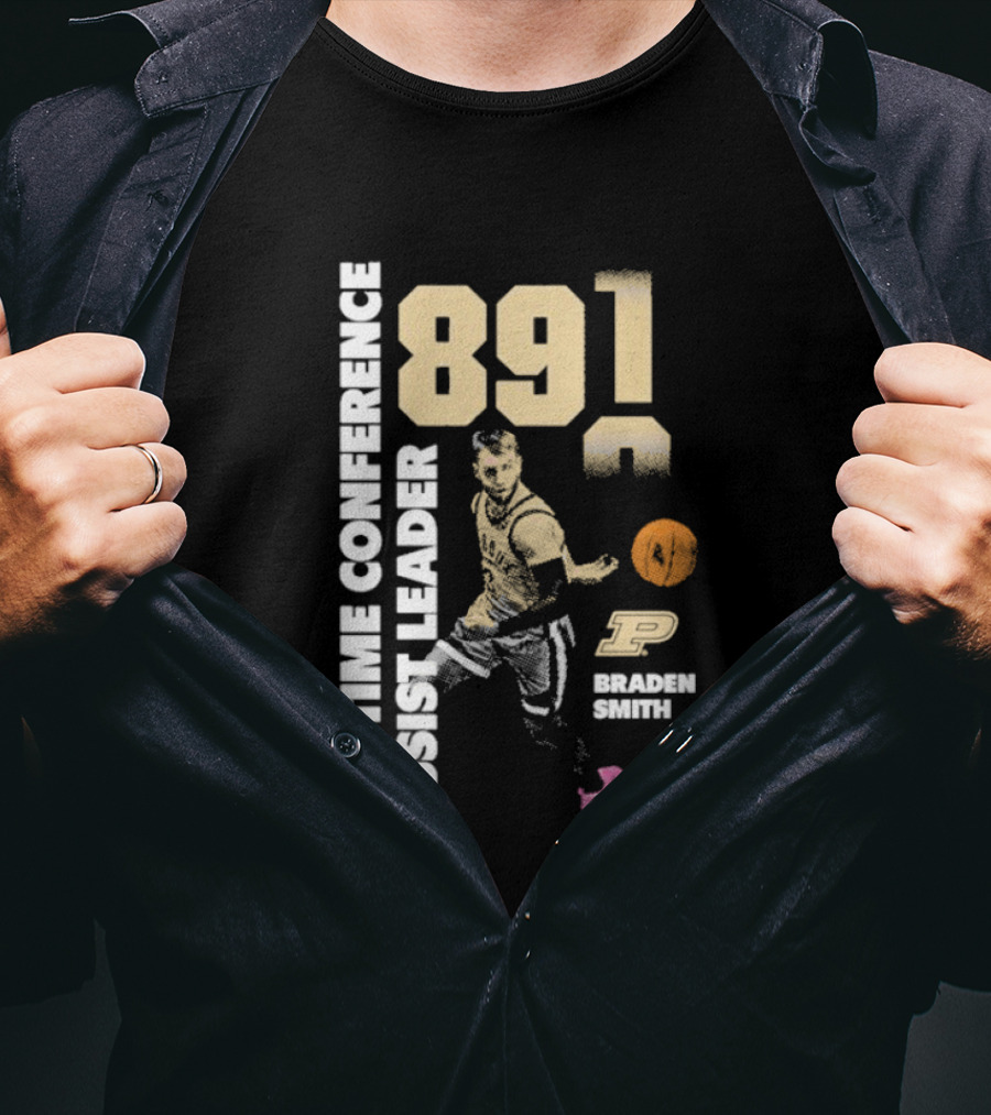 Braden Smith 891 All Time Conference Assist Leader Purdue Boilermakers T-Shirt